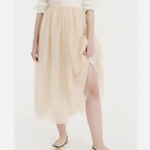 NWT J.Crew Collection Gold Sparkly Tulle Midi Skirt